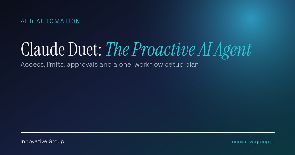Claude Duet, Anthropic's proactive AI agent: access, usage limits, approval controls and a setup plan for small business owners