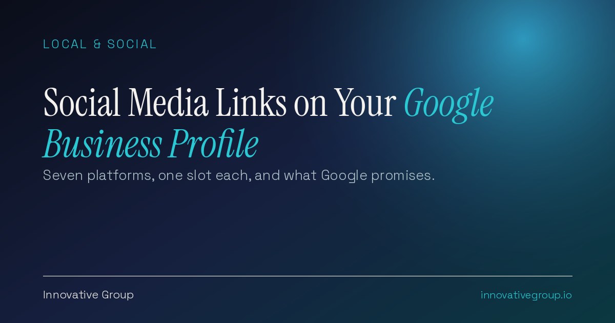 Adding Google Business Profile social media links for Instagram, Facebook, TikTok, and YouTube in the Edit profile contact settings