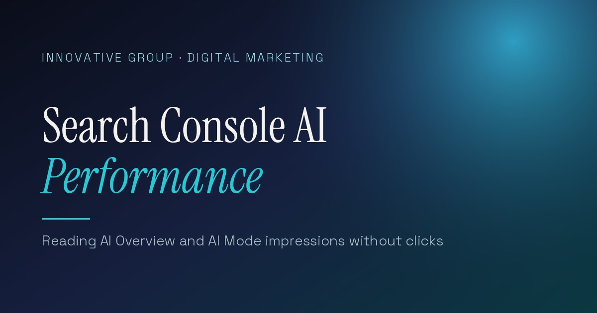 Search Console AI performance report: reading AI Overview and AI Mode impressions without click data