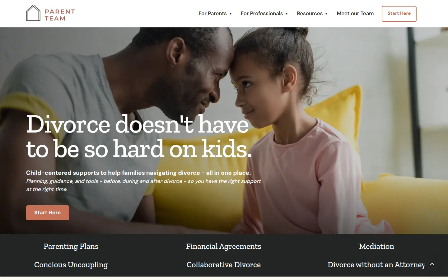 parentteam.com homepage on desktop