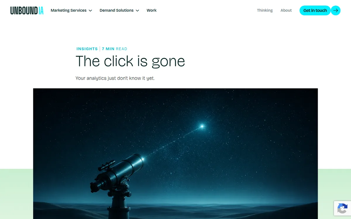 Insight article page: The click is gone